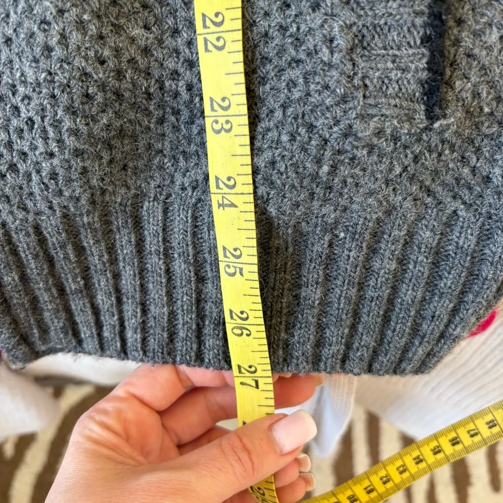Daniele‎ Blasi Cardigan M Dark Grey Zip Knit Wool Blend Italy Career Academia